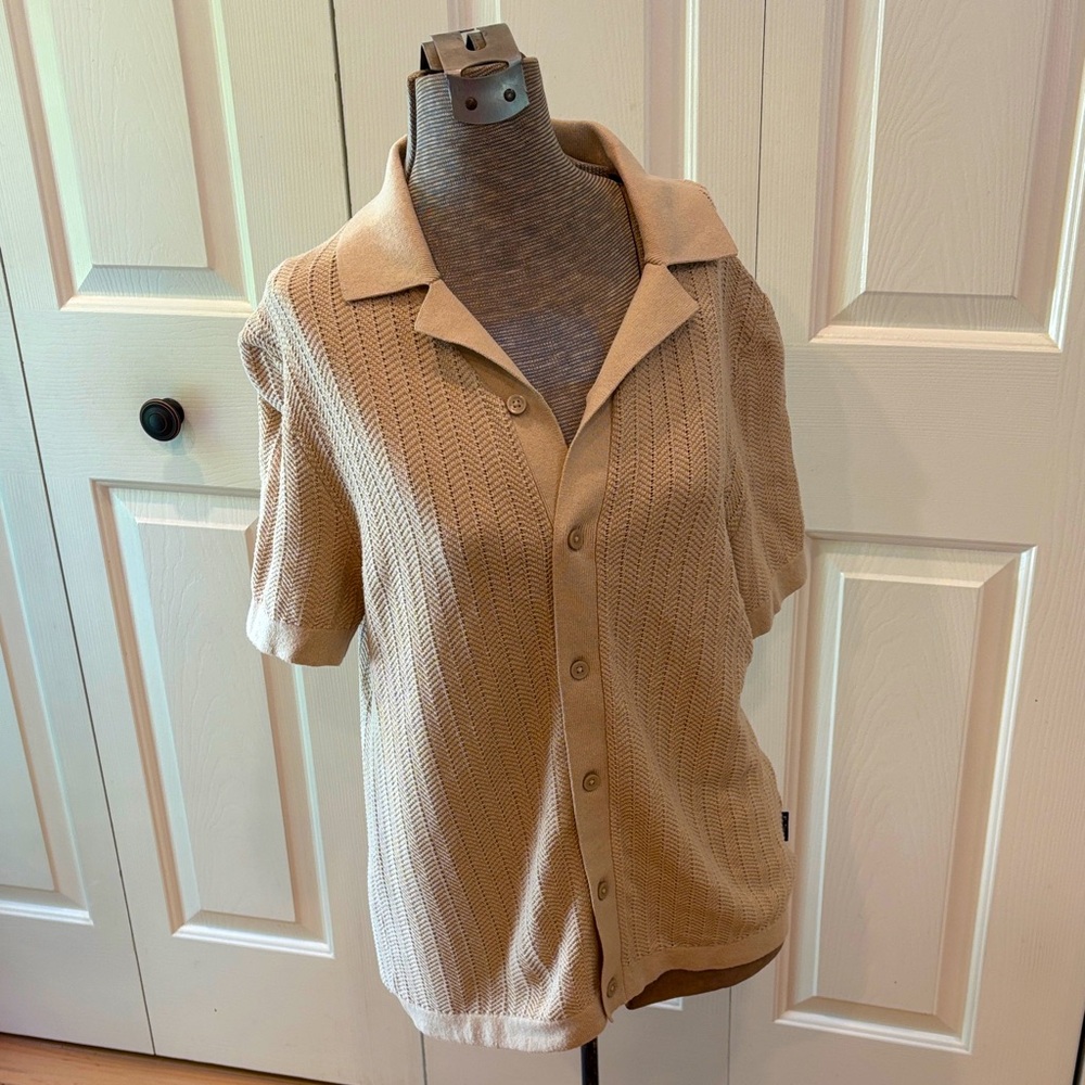 Ben Sherman oatmeal earth friendly Knit Polo Shirt